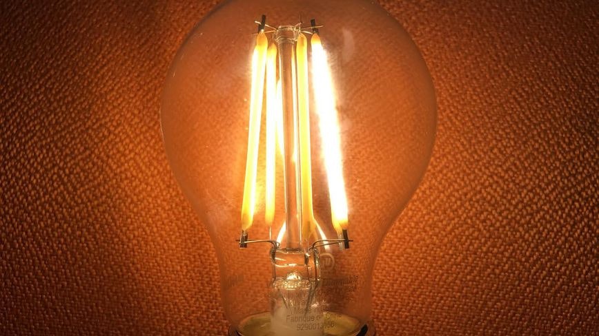 Glowing warm lightbulb